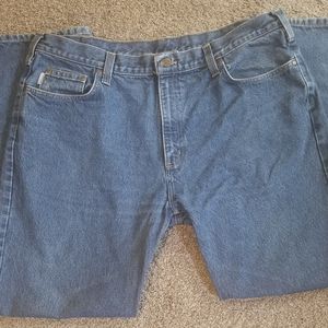 Mens Carhartt Denim Blue Jean's Size 42 x 32 42w